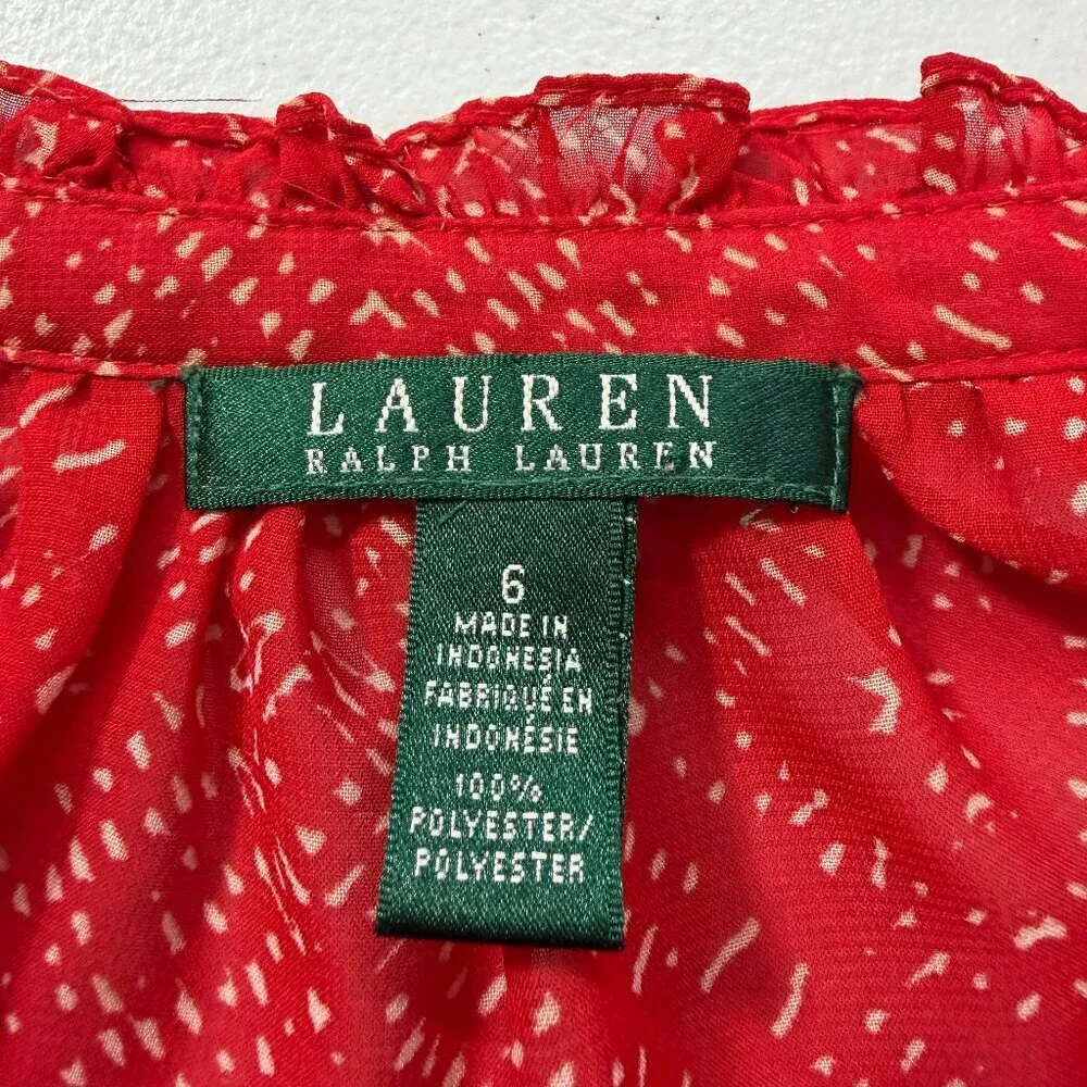 Lauren Ralph Lauren Women’s Red Long Sleeve  Knee Length Dress Spring Size 6